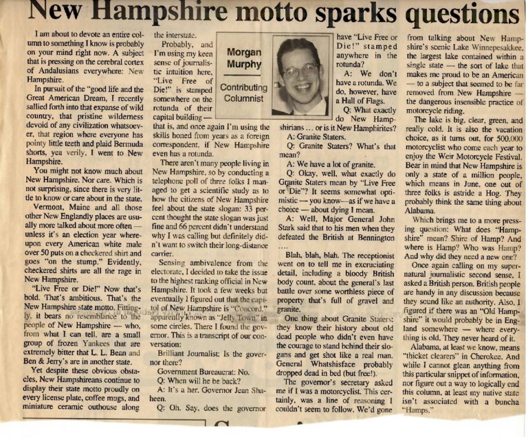 New Hampshire motto sparks questions