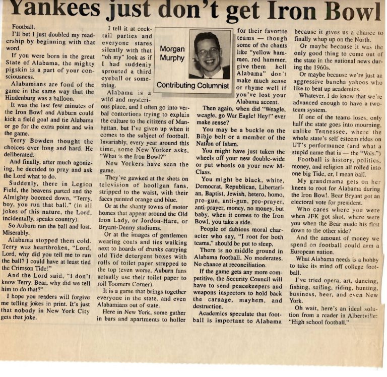 Yankees just don’t get Iron Bowl