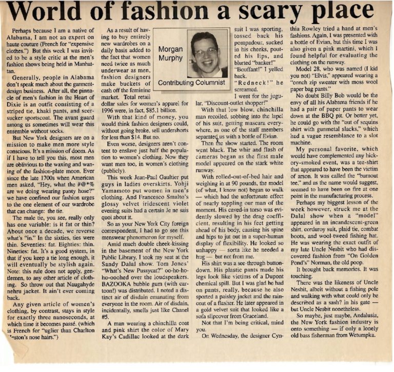 The world of fashion is a scary place