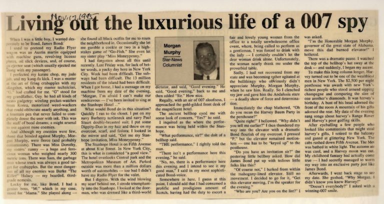 Living “Just the luxurious life of a 007 spy”